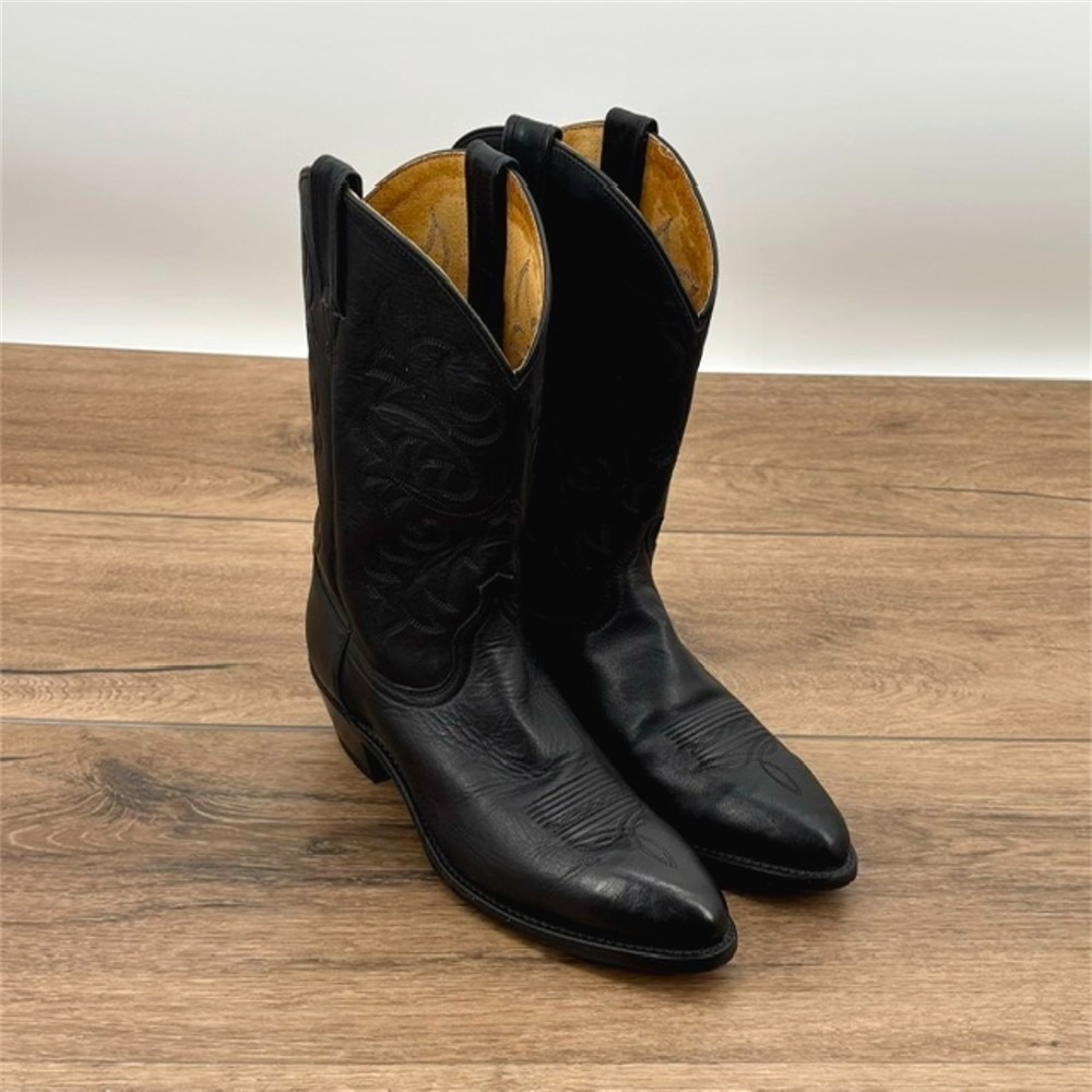 Dan Post Cowboy Boots Women's 9 M Black Leather J Toe Western Boots Leather Sole